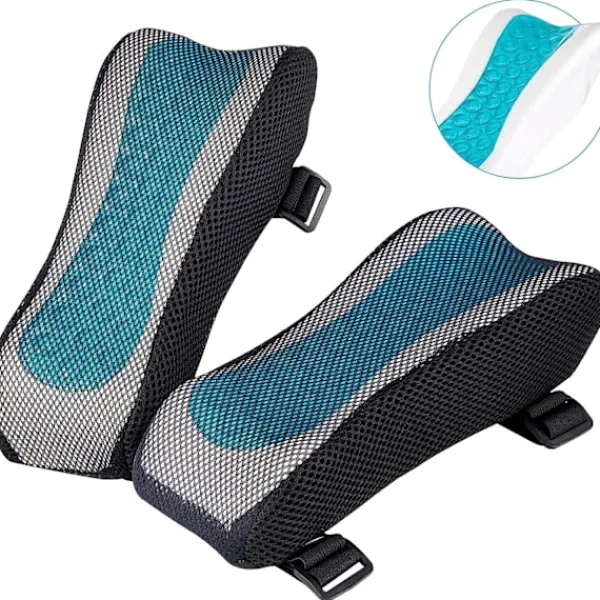Kontorsmöbler>Armstödsskydd för kontorsstolar - Skumarmstöd med ergonomisk form - Minnesformkudde för armstöd på kontorsstolar, spelstol - Set om 2