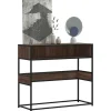 vidaXL Småbord>Avlastningsbord brun ek 90x35x80 cm konstruerat trä