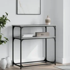 vidaXL Småbord>Avlastningsbord grå sonoma-ek 75x35,5x75 cm konstruerat trä
