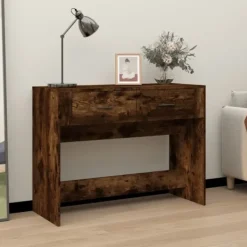 vidaXL Småbord>Avlastningsbord rökfärgad ek 100x39x75 cm konstruerat trä