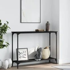 vidaXL Småbord>Avlastningsbord svart 101x30,5x75 cm konstruerat trä