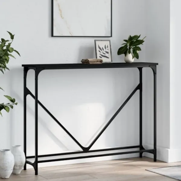 vidaXL Småbord>Avlastningsbord svart 102x22,5x75 cm konstruerat trä