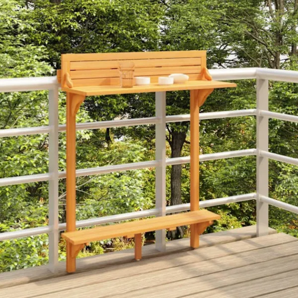 vidaXL Balkongmöbler>Balkongbord 90x37x122,5 cm massivt akaciaträ