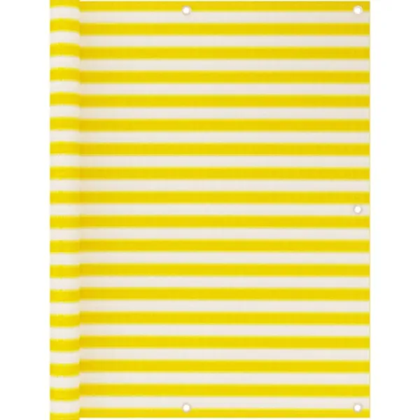 vidaXL Balkongmöbler>Balkongskärm gul och vit 120x600 cm HDPE