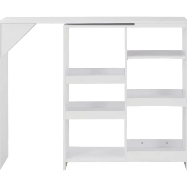 vidaXL Matbord>Barbord med flyttbar hylla vit 138x39x110 cm
