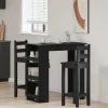 vidaXL Matgrupper>Barbord med förvaringshylla svart ek 102x50x103,5 cm