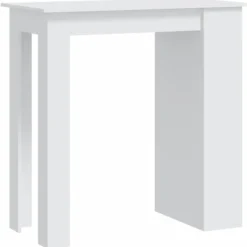 vidaXL Matbord>Barbord med förvaringshyllor vit 102x50x103,5cm konstruerat trä