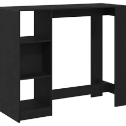 vidaXL Matbord>Barbord med hylla Svart Ek 124 x 46 x 103.5 cm Konstruerat trä