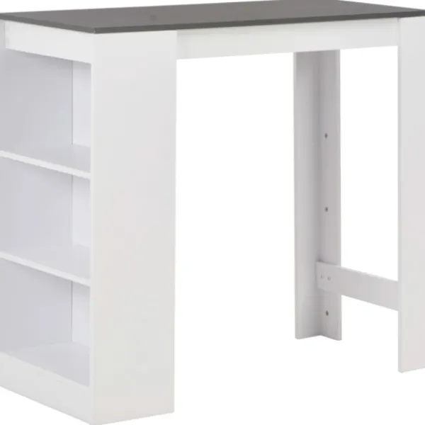 vidaXL Matbord>Barbord med hylla vit 110x50x103 cm