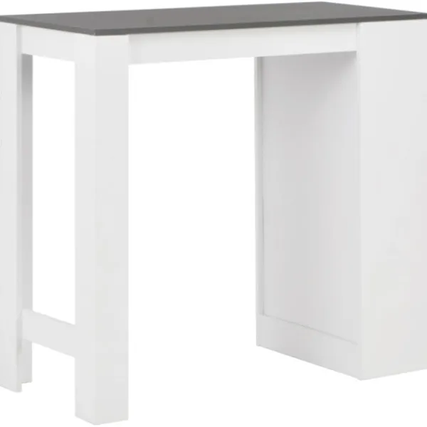 vidaXL Matbord>Barbord med hylla vit 110x50x103 cm