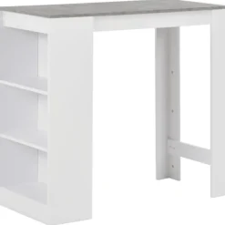 vidaXL Småbord>Barbord med hylla vit 110x50x103 cm