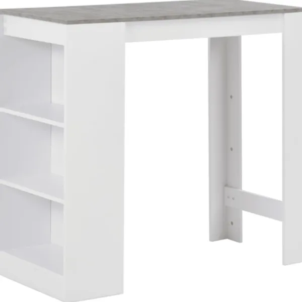 vidaXL Småbord>Barbord med hylla vit 110x50x103 cm