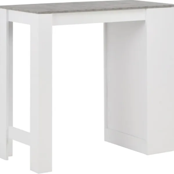 vidaXL Småbord>Barbord med hylla vit 110x50x103 cm