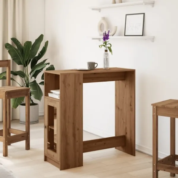 vidaXL Balkongmöbler>Barbord med hyllor artisian-ek 101x40x103,5 cm konstruerat trä