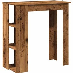 vidaXL Matbord>Barbord med hyllor åldrat trä 102x50x103,5 cm konstruerat trä