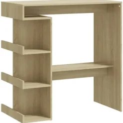 vidaXL Matgrupper>Barbord med hyllor sonoma-ek 100x50x101,5 cm konstruerat trä