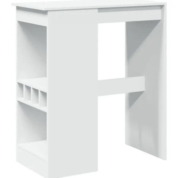 vidaXL Balkongmöbler>Barbord med hyllor vit 90x47,5x103,5 cm konstruerat trä
