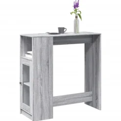 vidaXL Småbord>Barbord med ställ grå sonoma-ek 101x40x103,5 cm konstruerat trä