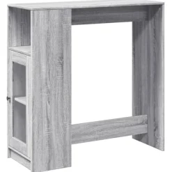 vidaXL Småbord>Barbord med ställ grå sonoma-ek 101x40x103,5 cm konstruerat trä
