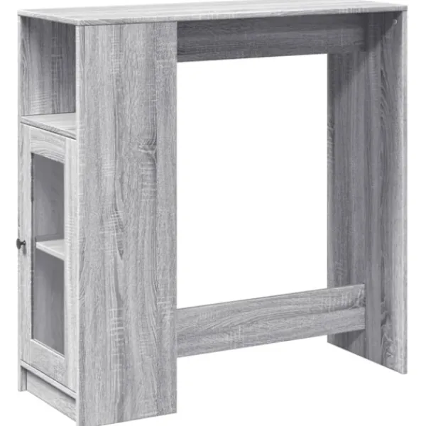 vidaXL Småbord>Barbord med ställ grå sonoma-ek 101x40x103,5 cm konstruerat trä