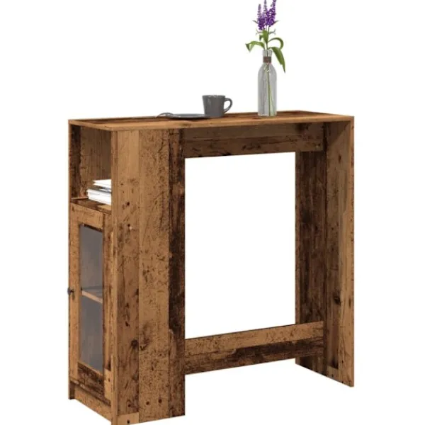 vidaXL Matbord>Barbord med ställ åldrat trä 101x40x103,5 cm konstruerat trä