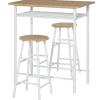 Northio Matgrupper>Barbord Med Stolset Köksbord Och Stolar Med Halkfri Dörrmatta, Barbord & Barstol Med Förvaringshylla, Mdf/Stål
