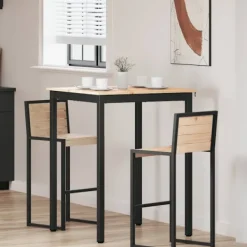 vidaXL Matgrupper>Barbord Naturfärg 110 x 55 x 105 cm Massiv furu
