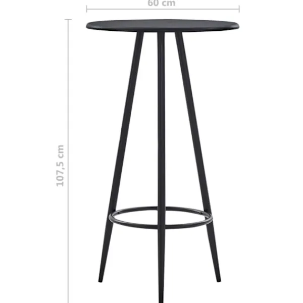 vidaXL Småbord>Barbord svart 60x107,5 cm MDF