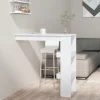 vidaXL Matbord>Barbord väggmonterat vit glans 102x45x103,5 cm konstruerat trä