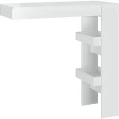 vidaXL Matbord>Barbord väggmonterat vit glans 102x45x103,5 cm konstruerat trä