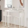 vidaXL Matgrupper>Barbord Vit 110 x 55 x 105 cm Massiv furu