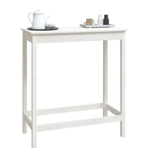 vidaXL Köksö>Barbord vit 100x50x110 cm massiv furu
