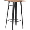 vidaXL Småbord>Barbord 60x60x108 cm massiv furu stål svart
