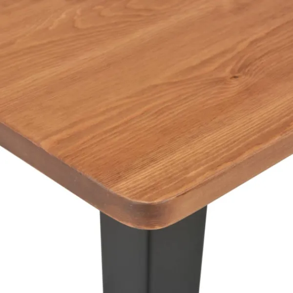 vidaXL Småbord>Barbord 60x60x108 cm massiv furu stål svart
