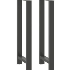 vidaXL Matbord>Barbordsben antracit 2 st 50x(110-111) cm stål