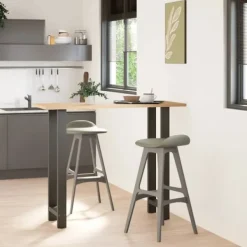 vidaXL Matbord>Barbordsben antracit 2 st 50x(110-111) cm stål