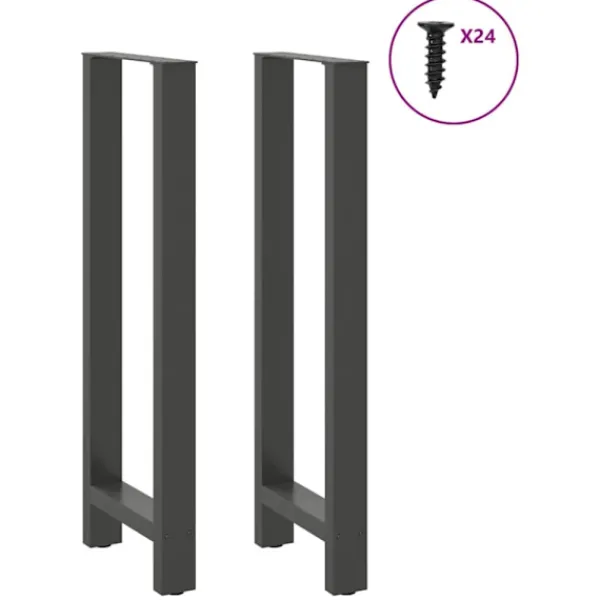 vidaXL Matbord>Barbordsben antracit 2 st 50x(110-111) cm stål