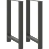 vidaXL Matbord>Barbordsben antracit 2 st 60x(90-91) cm stål