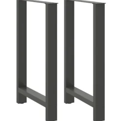 vidaXL Matbord>Barbordsben antracit 2 st 60x(90-91) cm stål