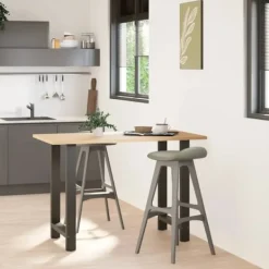 vidaXL Matbord>Barbordsben antracit 2 st 60x(90-91) cm stål