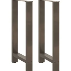 vidaXL Matbord>Barbordsben naturstål 2 st 50x(90-91) cm stål