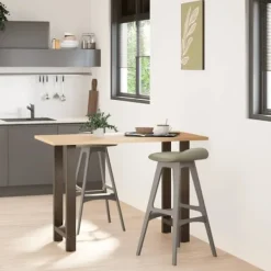 vidaXL Matbord>Barbordsben naturstål 2 st 50x(90-91) cm stål