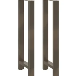 vidaXL Matbord>Barbordsben naturstål 2 st 50x(110-111) cm stål