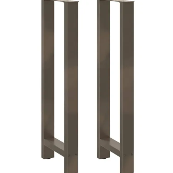 vidaXL Matbord>Barbordsben naturstål 2 st 50x(110-111) cm stål