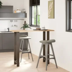 vidaXL Matbord>Barbordsben naturstål 2 st 50x(110-111) cm stål