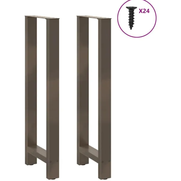 vidaXL Matbord>Barbordsben naturstål 2 st 50x(110-111) cm stål