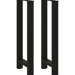vidaXL Matbord>Barbordsben svarta 2 st 40x(100-101) cm stål