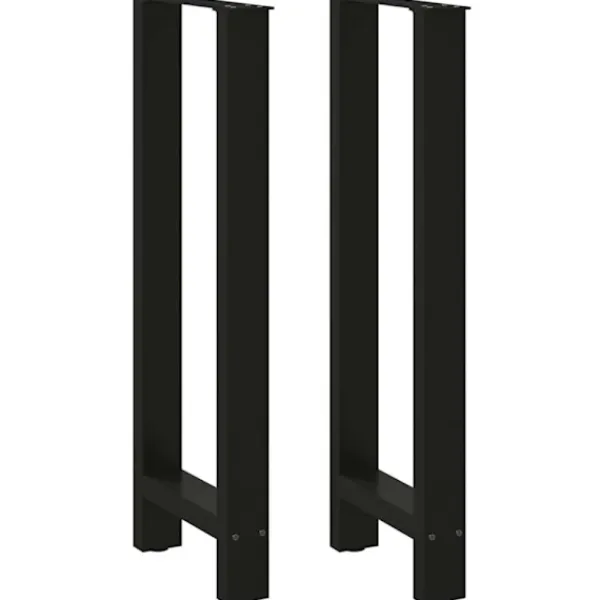 vidaXL Matbord>Barbordsben svarta 2 st 40x(100-101) cm stål
