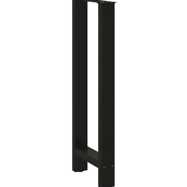 vidaXL Matbord>Barbordsben svarta 2 st 40x(100-101) cm stål