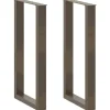 vidaXL Matbord>Barbordsben U-formade 2 st naturstål 40x(90-91) cm stål